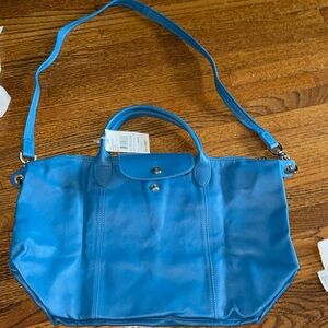 Longchamp blue bag with handle